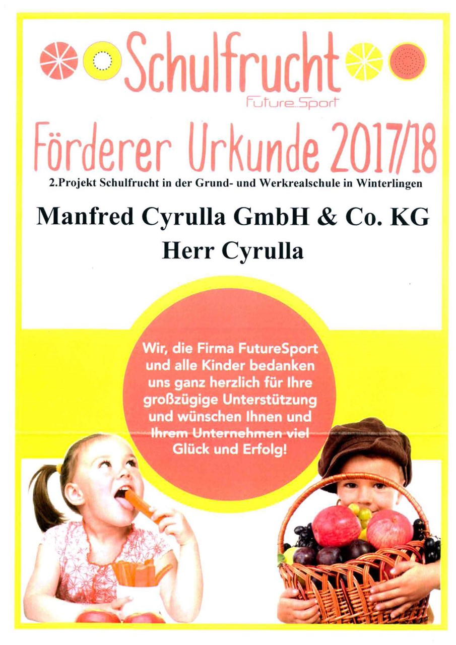 Bild von Förderprogramm Schulfrucht 2017/2018 - FutureSport